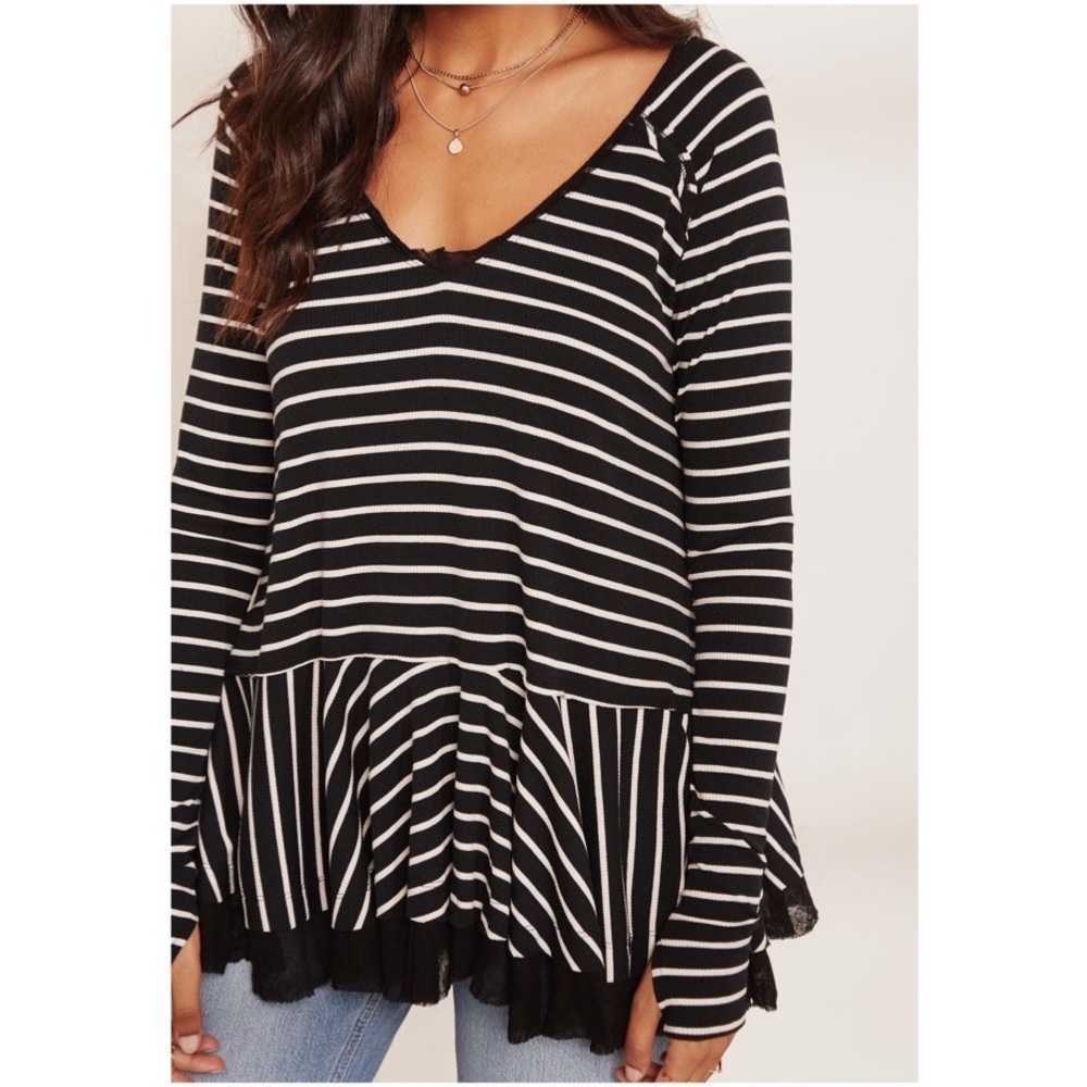 Free People Tangerine Tee Striped Top